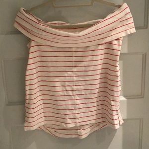 An off the shoulder cute striped shirt